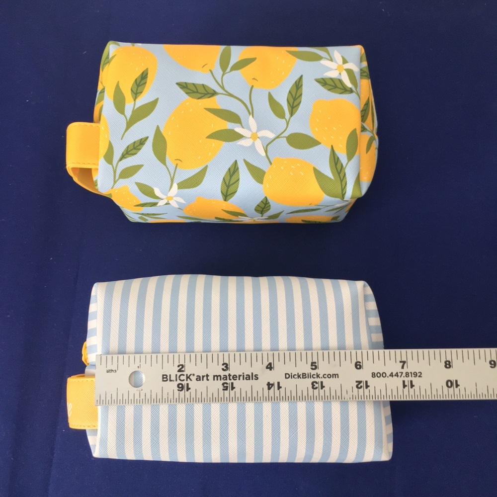 Lemon and Stripe Travel Cosmetic Bag Set - Picture 11 of 16